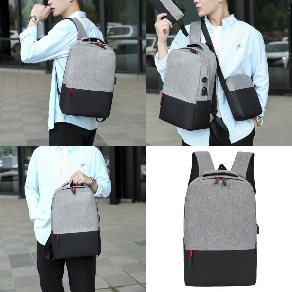 3pcs Nylon Large Capacity Laptop Backpack Set