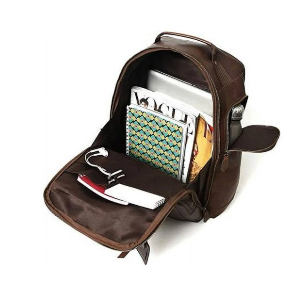 Vintage PU Leather Large Capacity Backpack