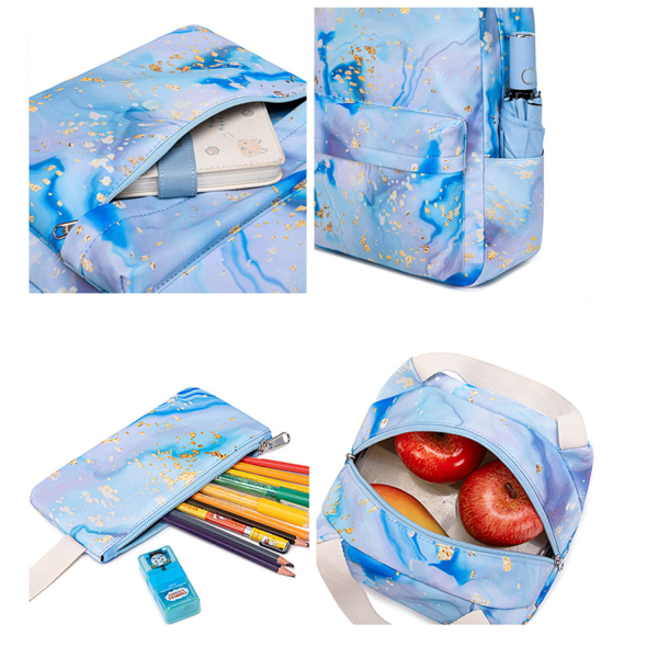 3 Pcs Polyester Water-Resistant School Backpack Set