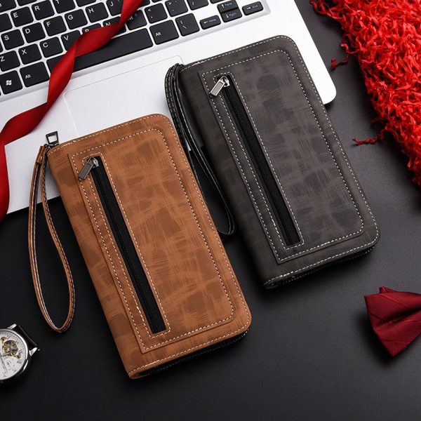 细节_1758694585009.jpg Men Long PU Zipper Wallet w/ Carrying Strap