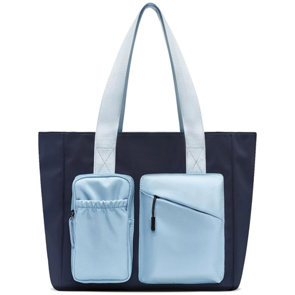 蓝_1758266555749.png Multi Pockets Waterproof Canvas Tote Bag