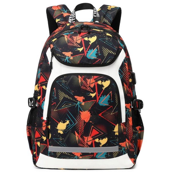 Reflective Oxford Travel Backpack w/ USB Port