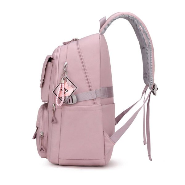 Waterproof Polyester Student Backpack w/ Pendant