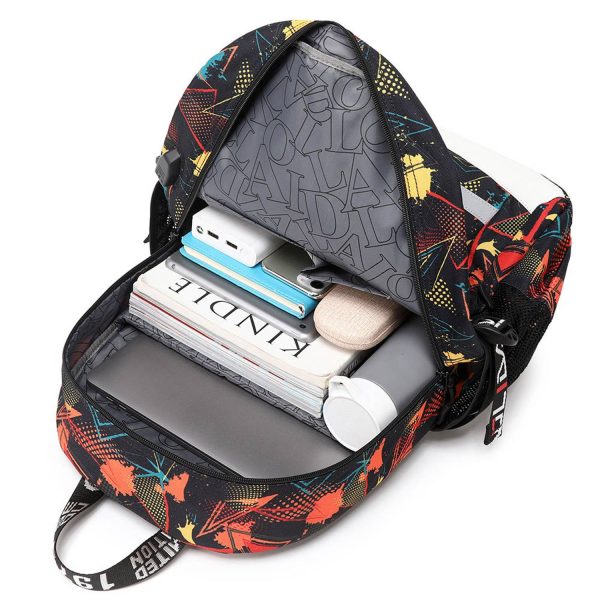 Reflective Oxford Travel Backpack w/ USB Port