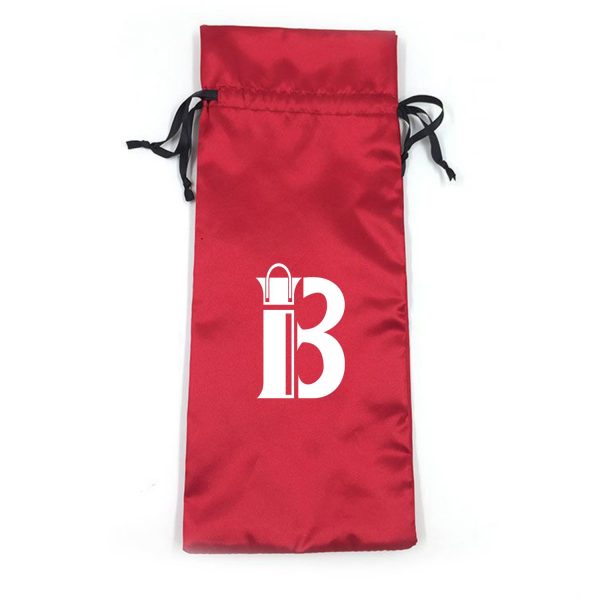 Satin Drawstring Wine Bag