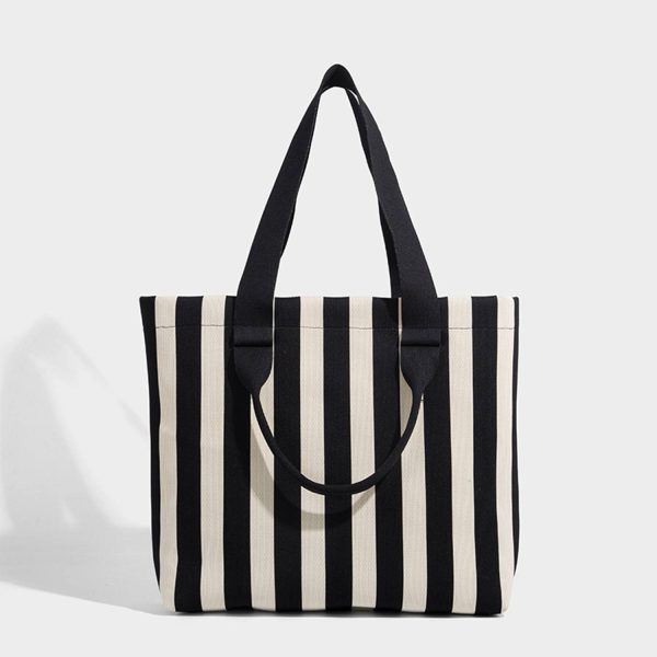 16L Polyester Striped Summer Beach Tote Bag