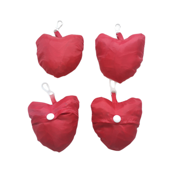Polyester Heart Shape Foldable Reusable Shopping Tote Bag