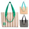 16L Polyester Striped Summer Beach Tote Bag