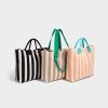 16L Polyester Striped Summer Beach Tote Bag