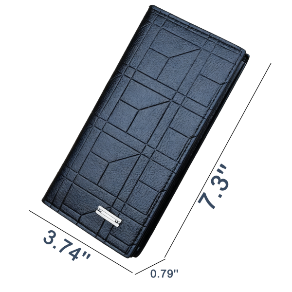 Men Long PU Leather Bifold Wallet