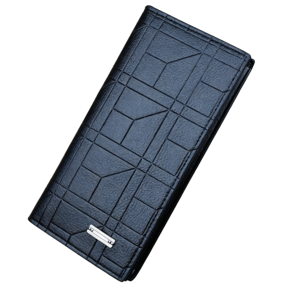 Men Long PU Leather Bifold Wallet