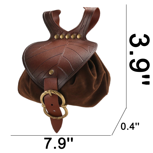 Leaf-Shaped Vintage PU Leather Belt Pouch