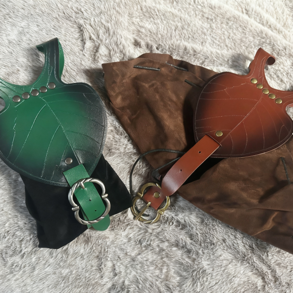 Leaf-Shaped Vintage PU Leather Belt Pouch