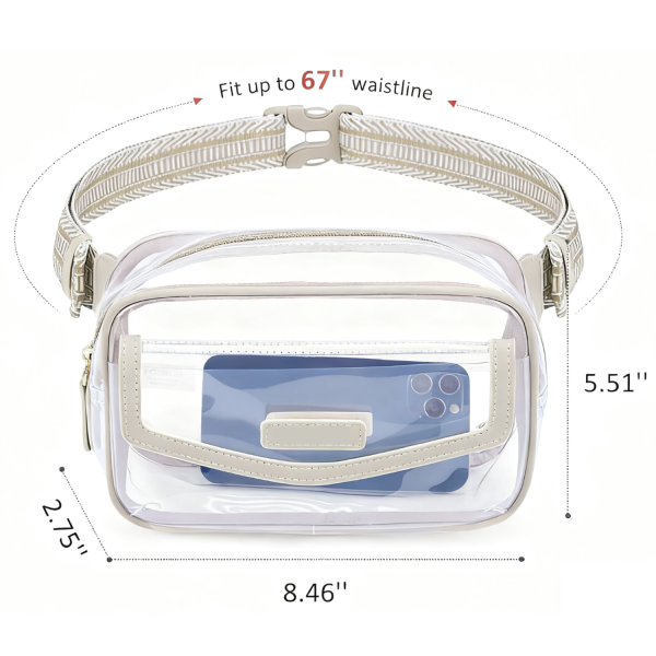 Waterproof PVC Transparent Crossbody Fanny Pack
