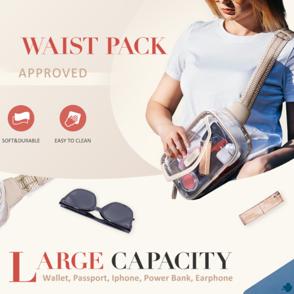 Waterproof PVC Transparent Crossbody Fanny Pack