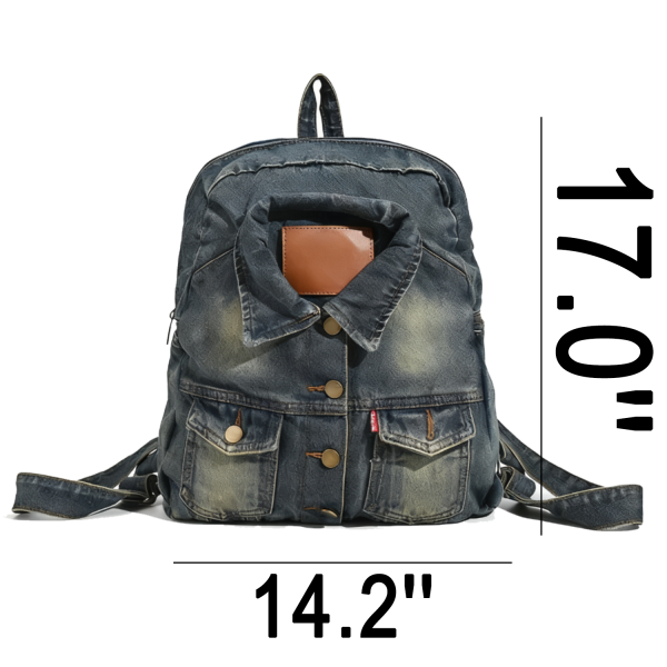 Large Capacity Washable Denim Backpack