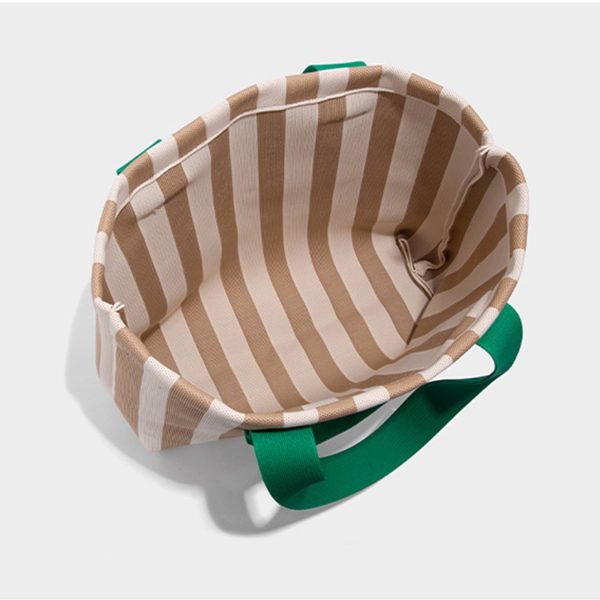 16L Polyester Striped Summer Beach Tote Bag