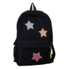 Star Pattern Corduroy School Backpack