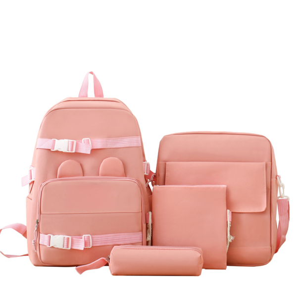 4 Pcs Polyester Student Backpack Set