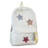 Star Pattern Corduroy School Backpack