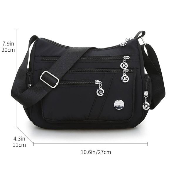 Nylon Multi-Pocket Crossbody Bag