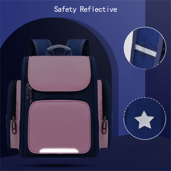 Reflective Polyester Kids School Backpack