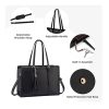 Large Capacity PU Leather Tote Bag w/ Clutch Purse