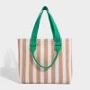 16L Polyester Striped Summer Beach Tote Bag
