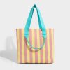 16L Polyester Striped Summer Beach Tote Bag