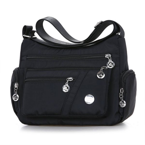 Nylon Multi-Pocket Crossbody Bag