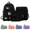 4 Pcs Polyester Student Backpack Set