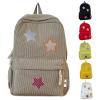Star Pattern Corduroy School Backpack