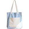 主图2_1764655028551.jpg Large Capacity Striped Canvas Tote Bag