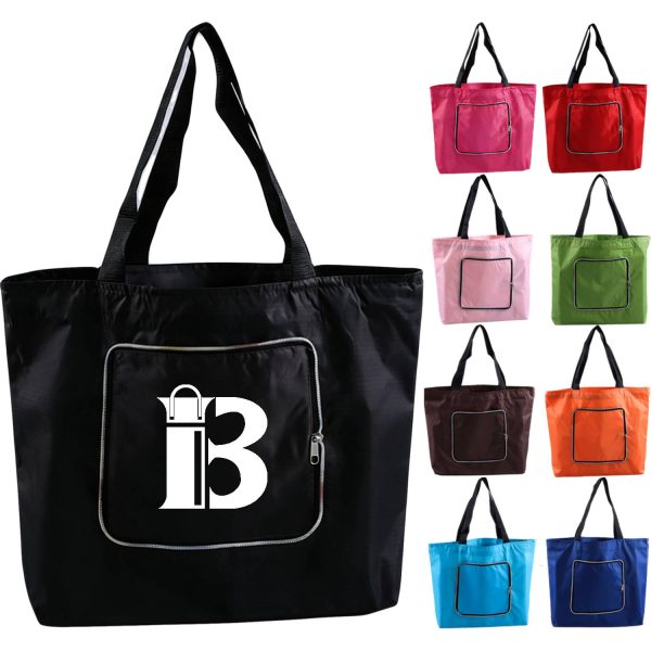 Foldable Zipper Shopping Tote Bag
