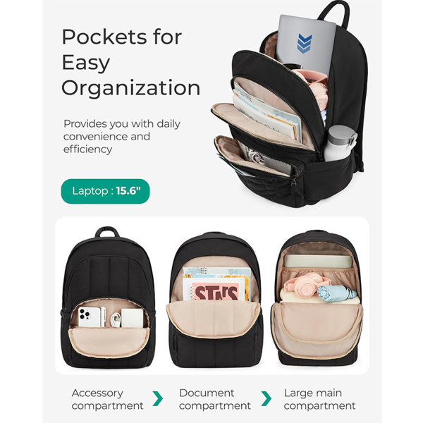 Water-Resistant Casual Nylon Laptop Backpack