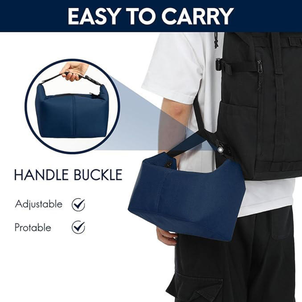 8 Cans Foldable Leakproof Canvas Insulated Cooler Lunch Bag