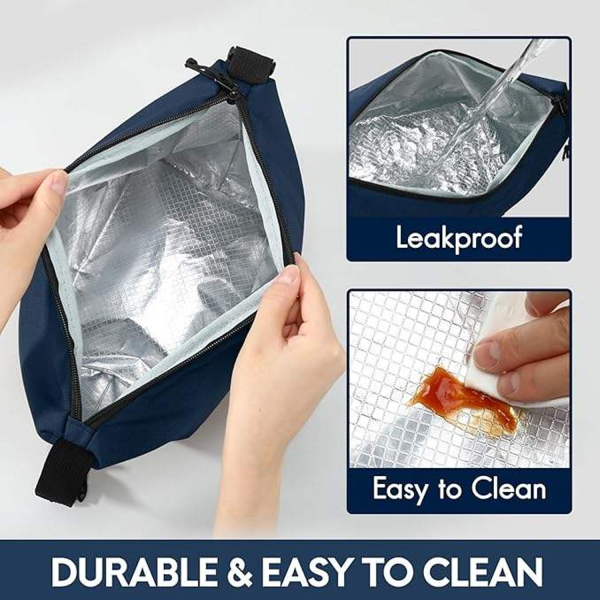 8 Cans Foldable Leakproof Canvas Insulated Cooler Lunch Bag