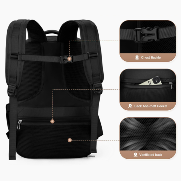 Waterproof Oxford Laptop Backpack w/ Detachable Pouch