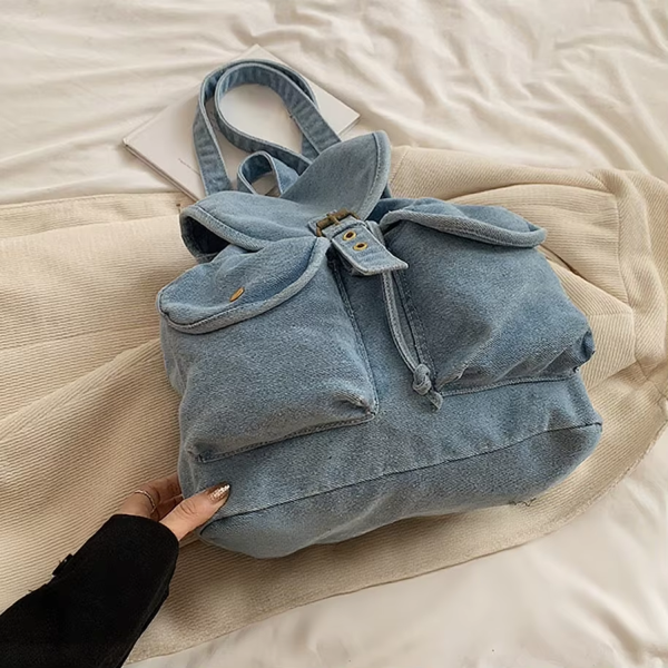 Lightweight Large Capacity Denim Backpack