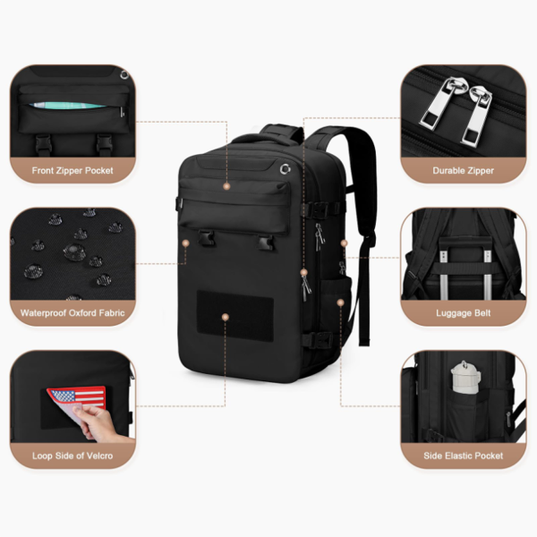 Waterproof Oxford Laptop Backpack w/ Detachable Pouch