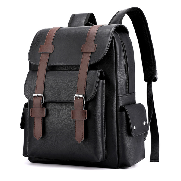 Waterproof PU Leather Laptop Backpack