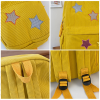 Star Pattern Corduroy School Backpack