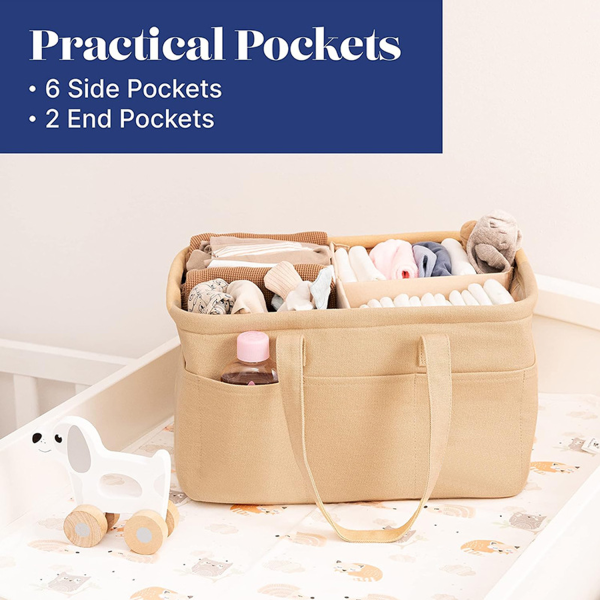 Nylon Multiple Pockets Diaper Tote Bag