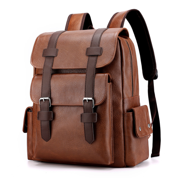 Waterproof PU Leather Laptop Backpack