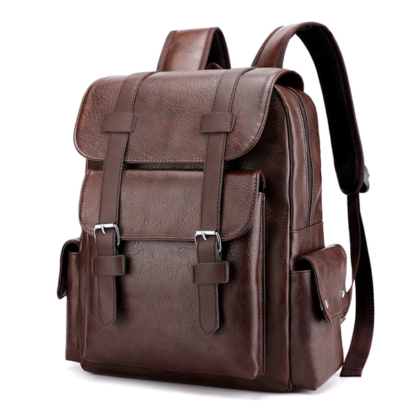 Waterproof PU Leather Laptop Backpack