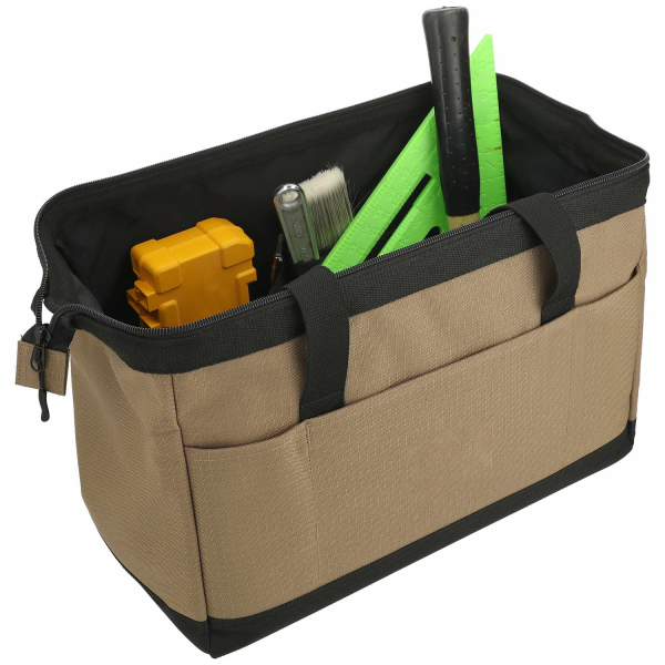 Polyester Wide Mouth Tool Tote Bag