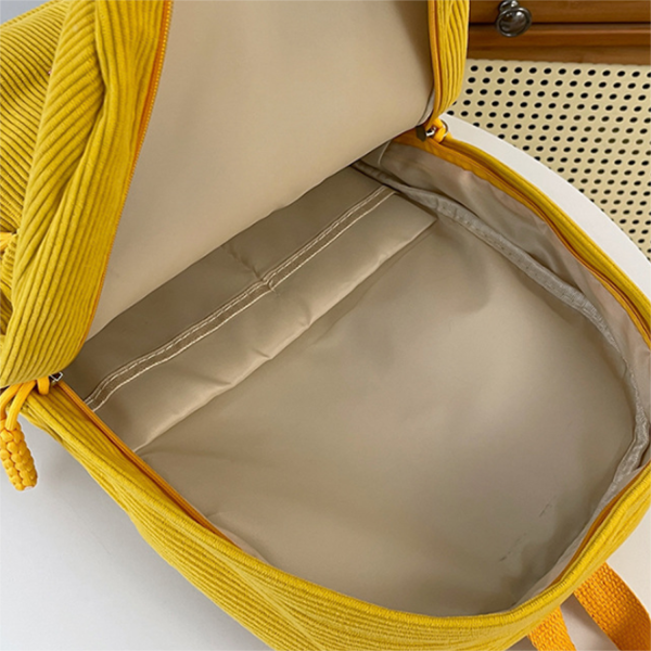 Star Pattern Corduroy School Backpack