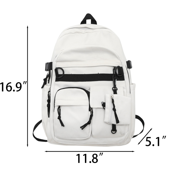 Nylon Large Capacity Unisex School Backpack