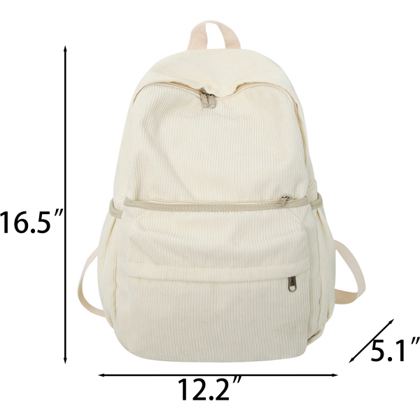 Unisex Large Capacity Corduroy School Backpack