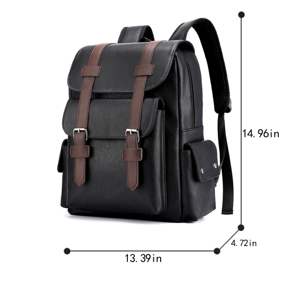 Waterproof PU Leather Laptop Backpack
